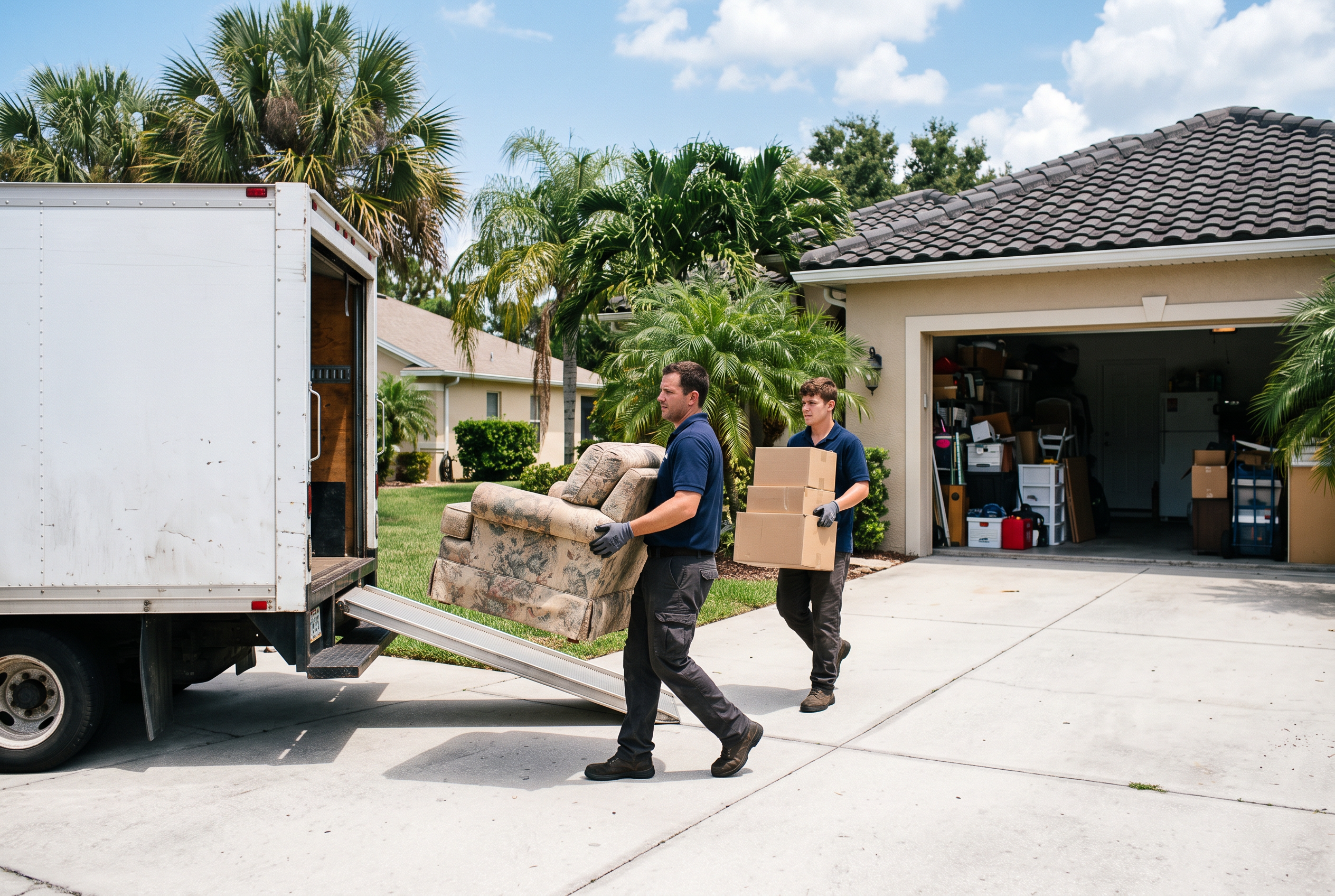 Orlando Junk Removal Quotes crew loading furniture into a truck